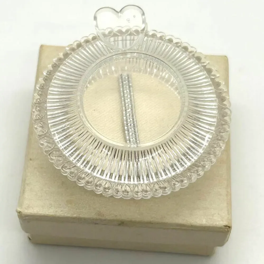 Vintage Clear Lucite MCM‎ Baby Ring Presentation Box